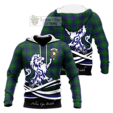 Oliphant Tartan Knitted Hoodie with Alba Gu Brath Regal Lion Emblem Unisex Knitted Pullover Hoodie - Tartan Vibes Clothing