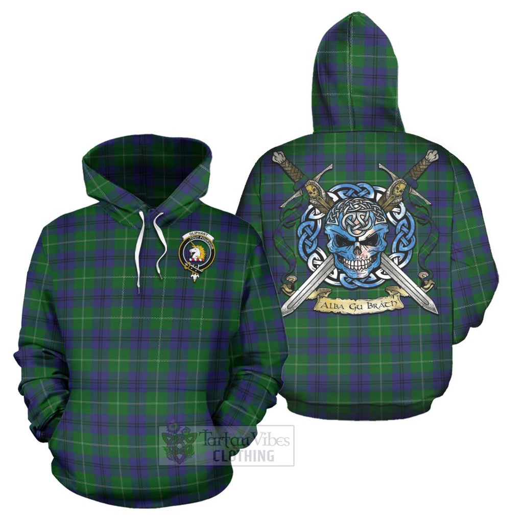 Oliphant Tartan Hoodie with Family Crest Celtic Skull Style Zip Hoodie - Tartan Vibes Clothing