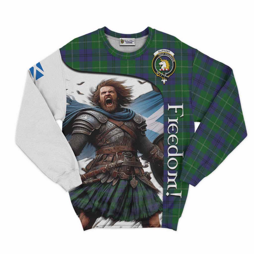 Tartan Vibes Clothing Oliphant Crest Tartan Sweatshirt Inspired by the Freedom of Scottish Warrior