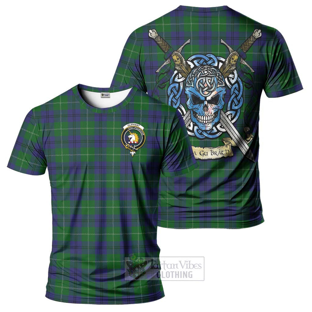 Oliphant Tartan T-Shirt with Family Crest Celtic Skull Style Kid's Shirt - Tartan Vibes Clothing