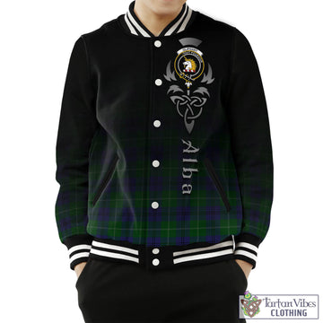 Oliphant Tartan Baseball Jacket Featuring Alba Gu Brath Family Crest Celtic Inspired Unisex - Tartan Vibes Clothing