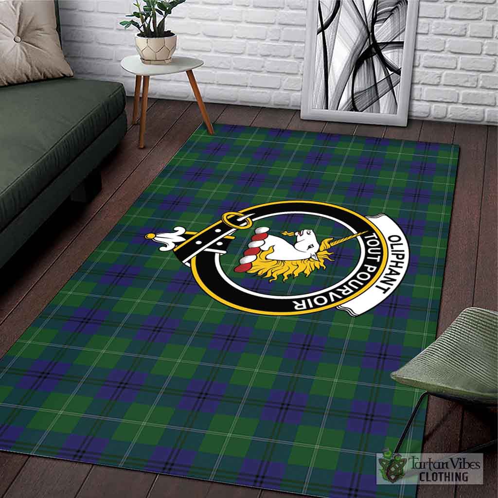Oliphant Tartan Area Rug with Family Crest L 59*86 inch (150x220 cm) - Tartan Vibes Clothing