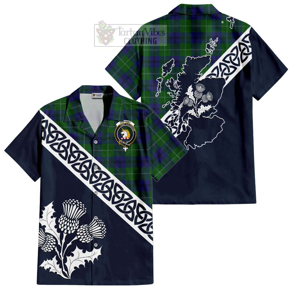 Oliphant Tartan Hawaiian Shirt Featuring Thistle and Scotland Map Kid - Tartan Vibes Clothing