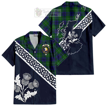 Oliphant Tartan Hawaiian Shirt Featuring Thistle and Scotland Map Kid - Tartan Vibes Clothing
