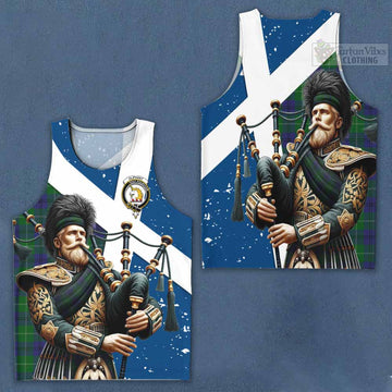 Oliphant Tartan Men's Tank Top with Family Crest Scottish Bagpiper Vibes Men - Tartan Vibes Clothing