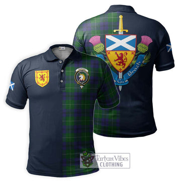 Oliphant Tartan Polo Shirt Alba with Scottish Lion Royal Arm Half Style Kid - Tartan Vibes Clothing