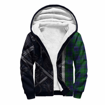 Oliphant Tartan Sherpa Hoodie with Family Crest Cross Sword Thistle Celtic Vibes Unisex S - Tartan Vibes Clothing
