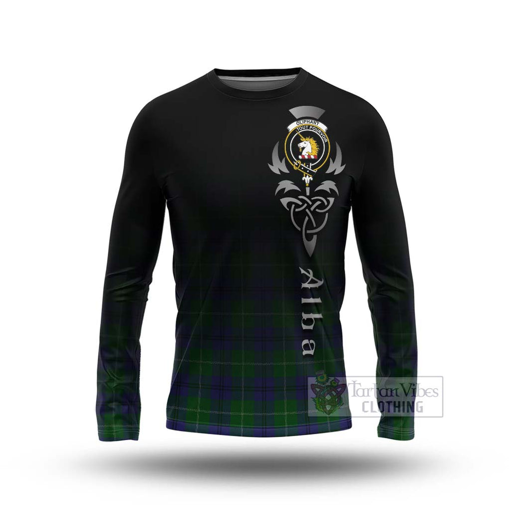 Oliphant Tartan Long Sleeve T-Shirt Featuring Alba Gu Brath Family Crest Celtic Inspired Unisex - Tartan Vibes Clothing