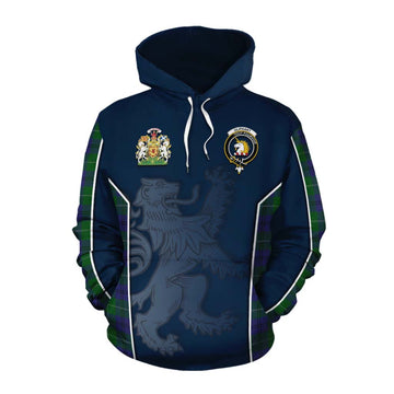 Oliphant Tartan Cotton Hoodie with Family Crest and Lion Rampant Vibes Sport Style Pullover Hoodie XS - Tartan Vibes Clothing