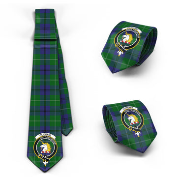 Oliphant Tartan Classic Necktie with Family Crest Necktie One Size - Tartan Vibes Clothing