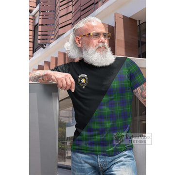Oliphant Tartan Cotton T-shirt with Family Crest and Military Logo Style Men's Shirt - Tartan Vibes Clothing