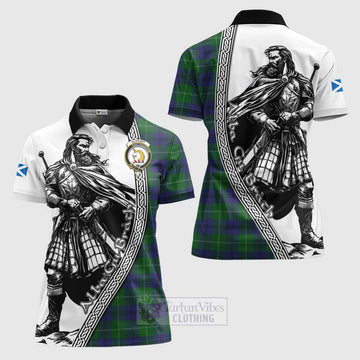 Oliphant Tartan Clan Crest Women's Polo Shirt with Highlander Warrior Celtic Style Women - Tartan Vibes Clothing