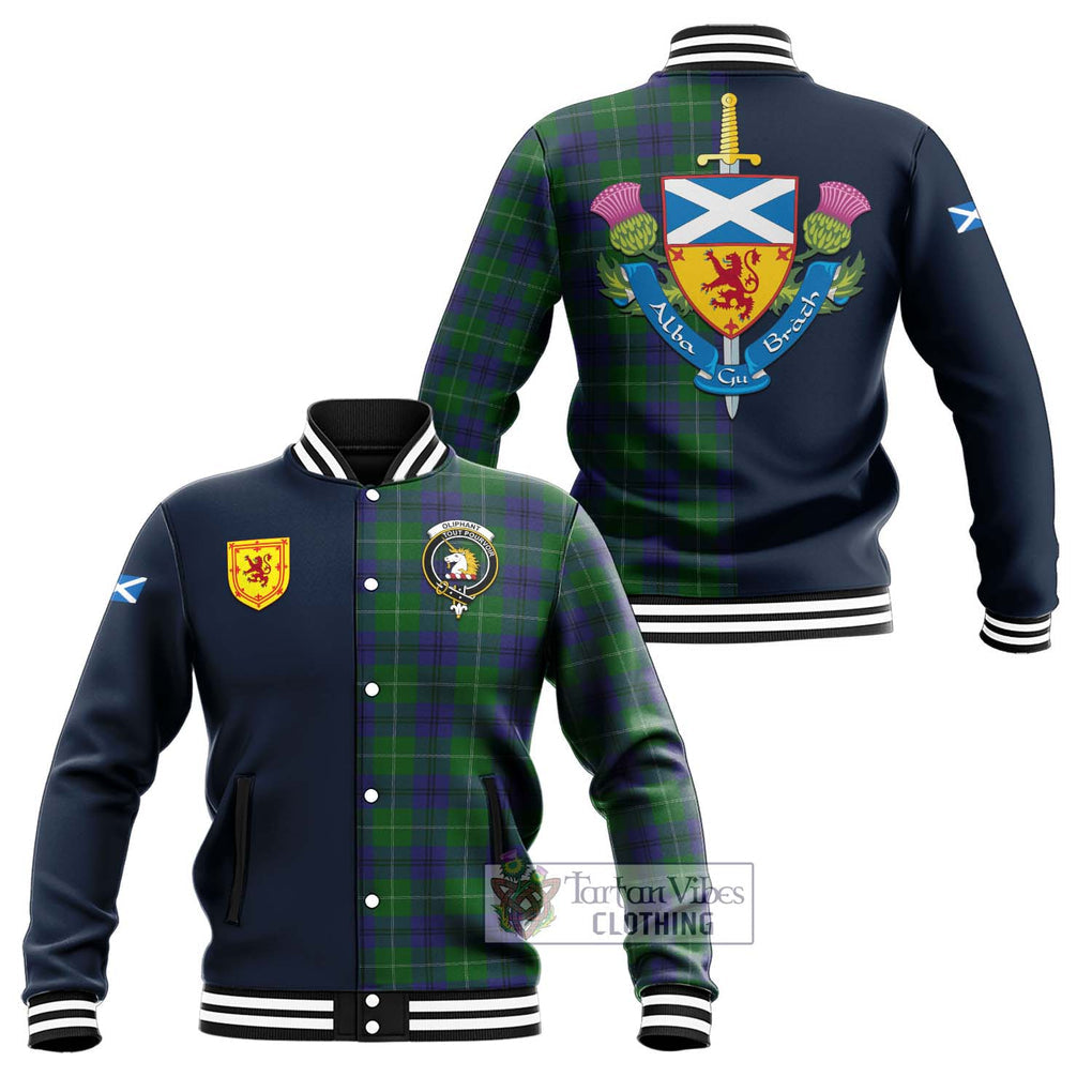 Oliphant Tartan Baseball Jacket Alba with Scottish Lion Royal Arm Half Style Unisex - Tartan Vibes Clothing