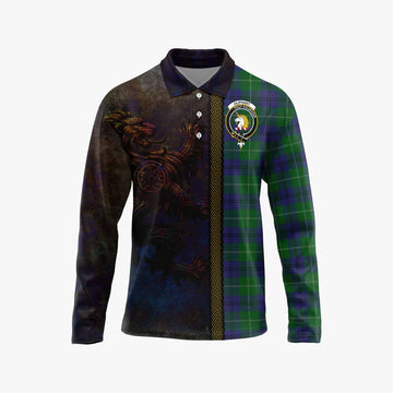 Oliphant Tartan Family Crest Long Sleeve Polo Shirt Alba Gu Brath Be Brave Lion Ancient Style Unisex - Tartan Vibes Clothing