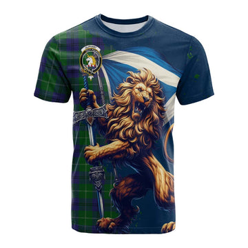 Oliphant Tartan Family Crest Cotton T-shirt with Scottish Majestic Lion Kid's Shirt - Tartan Vibes Clothing
