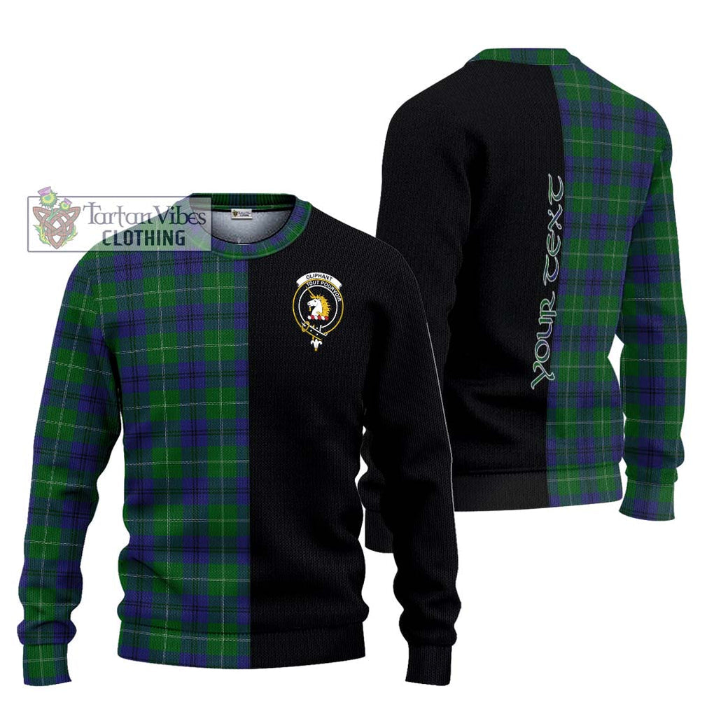 Oliphant Tartan Ugly Sweater with Family Crest and Half Of Me Style Unisex - Tartan Vibes Clothing