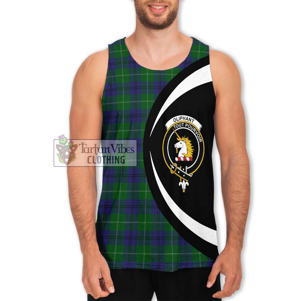 Oliphant Tartan Men's Tank Top with Family Crest Circle Style Men - Tartan Vibes Clothing