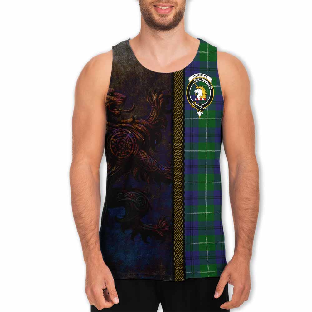 Oliphant Tartan Family Crest Men's Tank Top Alba Gu Brath Be Brave Lion Ancient Style Men - Tartan Vibes Clothing