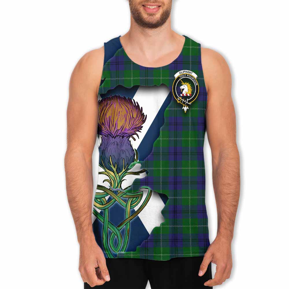 Oliphant Tartan Family Crest Men's Tank Top Scottish Thistle Celtic Inspired Men - Tartan Vibes Clothing
