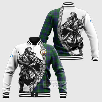 Oliphant Tartan Clan Crest Baseball Jacket with Highlander Warrior Celtic Style Unisex - Tartan Vibes Clothing