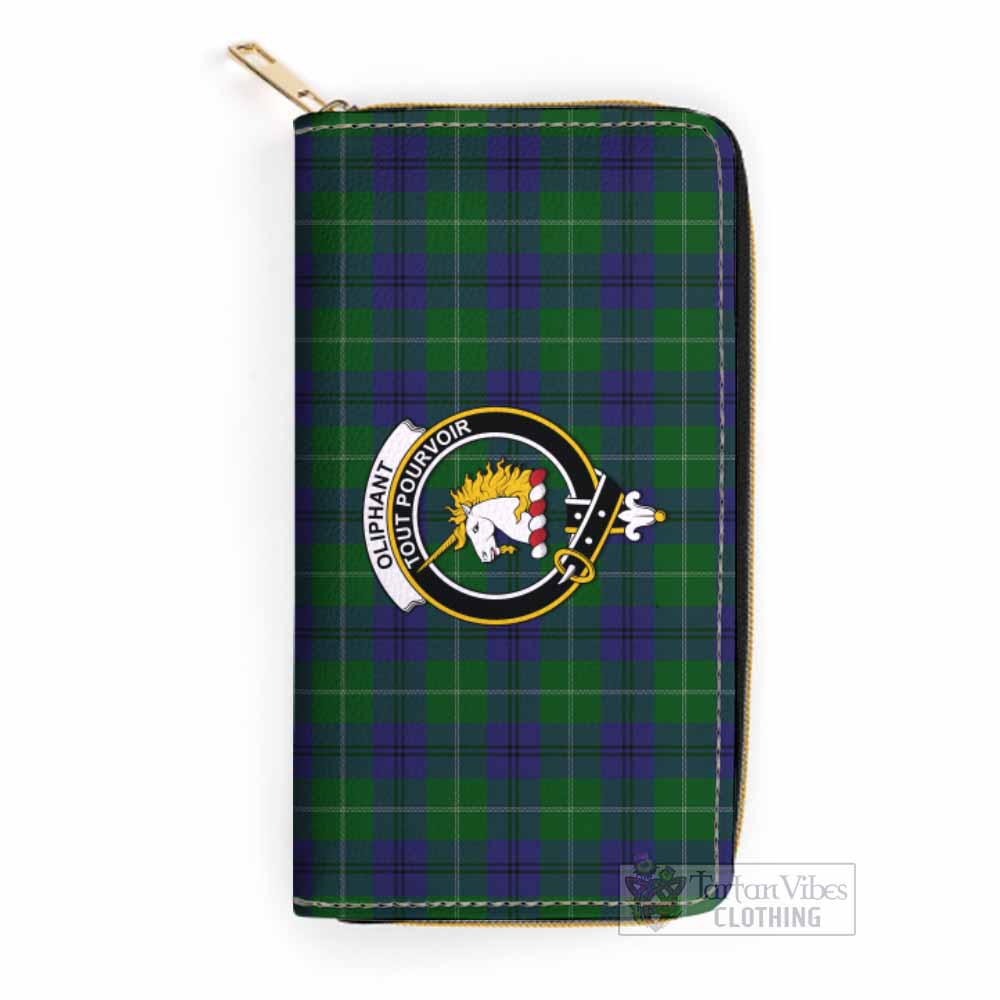Oliphant Tartan Women's Leather Wallet with Family Crest One Size 19.7*10.5*3.5 cm - Tartan Vibes Clothing
