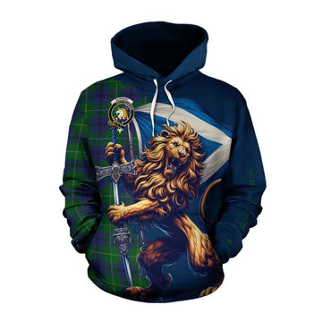Oliphant Tartan Family Crest Cotton Hoodie with Scottish Majestic Lion Pullover Hoodie XS - Tartan Vibes Clothing