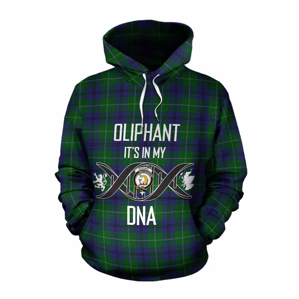 Oliphant Tartan Cotton Hoodie with Family Crest DNA In Me Style Pullover Hoodie XS - Tartan Vibes Clothing