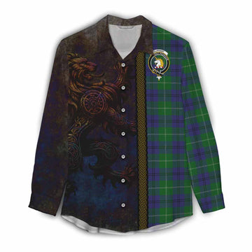 Oliphant Tartan Family Crest Women's Casual Shirt Alba Gu Brath Be Brave Lion Ancient Style Female - Tartan Vibes Clothing