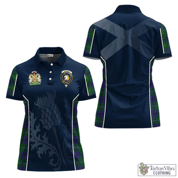 Oliphant Tartan Women's Polo Shirt with Family Crest and Scottish Thistle Vibes Sport Style Women - Tartan Vibes Clothing