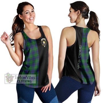 Oliphant Tartan Women's Racerback Tanks with Family Crest and Half Of Me Style 4XL - Tartan Vibes Clothing