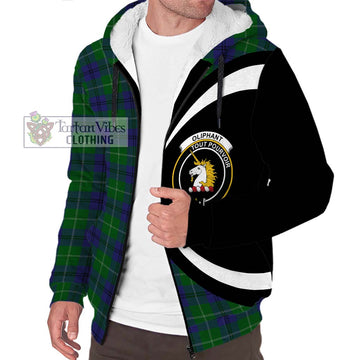 Oliphant Tartan Sherpa Hoodie with Family Crest Circle Style Unisex S - Tartan Vibes Clothing