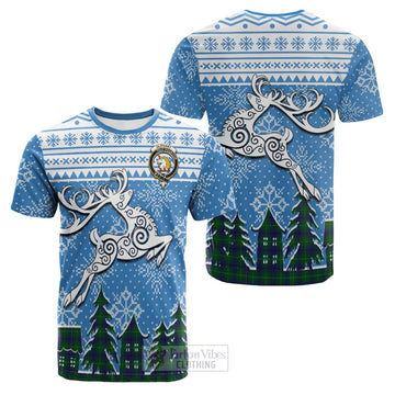 Oliphant Clan Christmas Cotton T-shirt Celtic Reindeer Style Kid's Shirt - Tartan Vibes Clothing