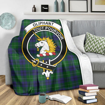 Oliphant Tartan Blanket with Family Crest