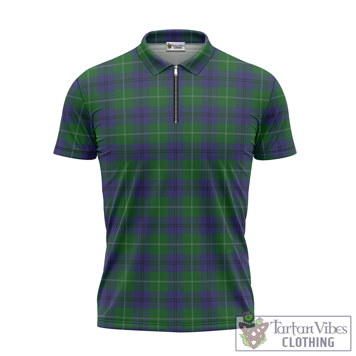 Oliphant Tartan Zipper Polo Shirt - Tartan Vibes Clothing