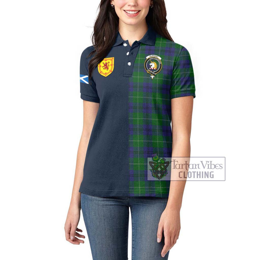 Oliphant Tartan Women's Polo Shirt Alba with Scottish Lion Royal Arm Half Style - Tartan Vibes Clothing