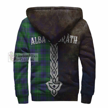 Tartan Vibes Clothing Oliphant Tartan Family Crest Sherpa Hoodie Alba Gu Brath Be Brave Lion Ancient Style