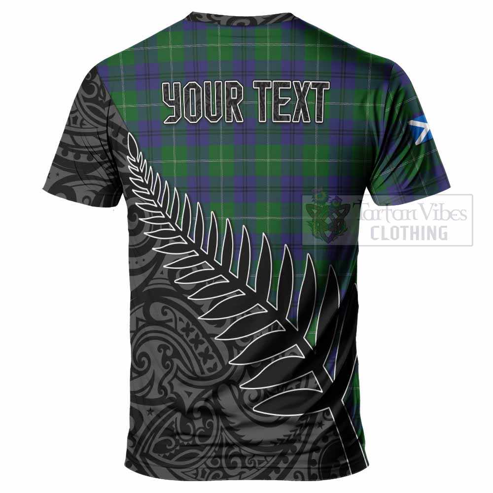 Oliphant Crest Tartan T-Shirt with New Zealand Silver Fern Half Style - Tartan Vibes Clothing