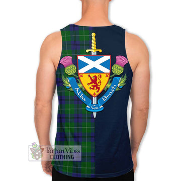 Oliphant Tartan Men's Tank Top Alba with Scottish Lion Royal Arm Half Style - Tartan Vibes Clothing