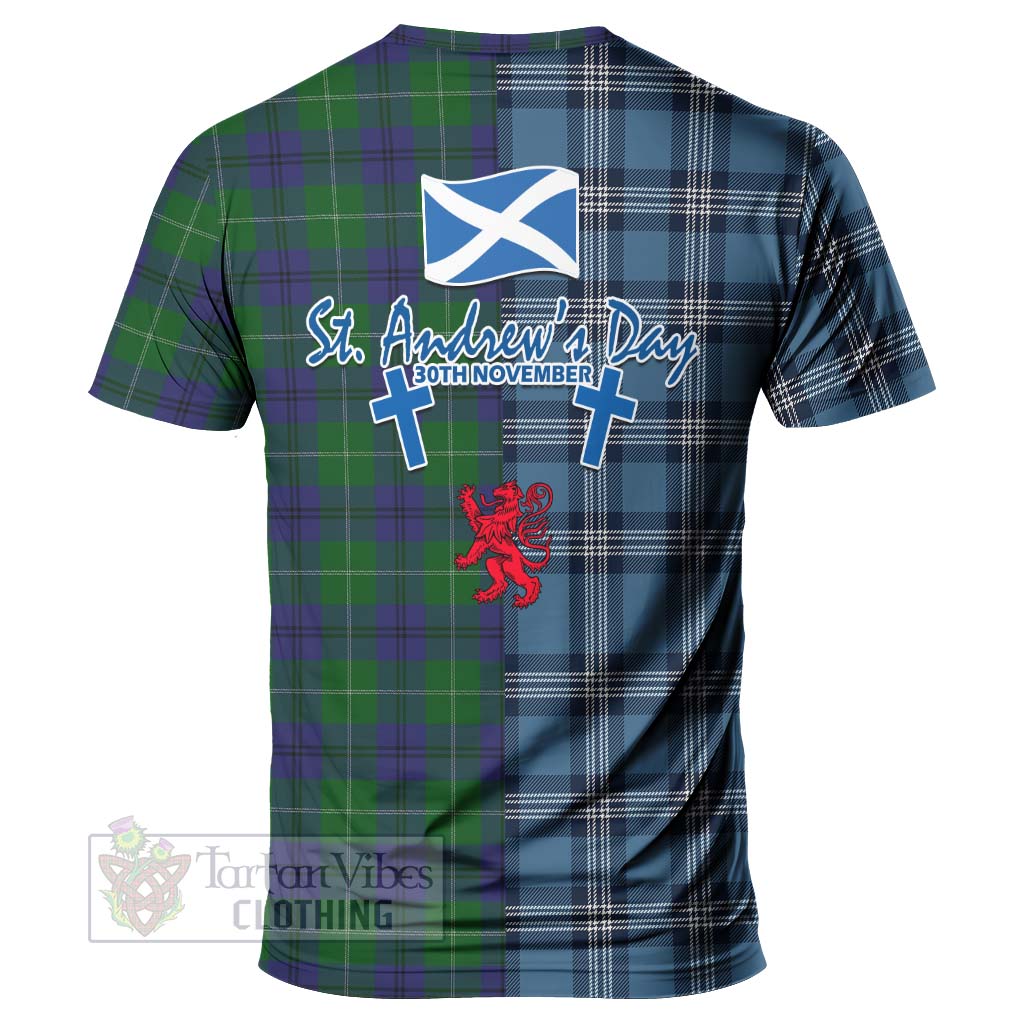 Oliphant Tartan T-Shirt Happy St. Andrew's Day Half Tartan Style - Tartan Vibes Clothing
