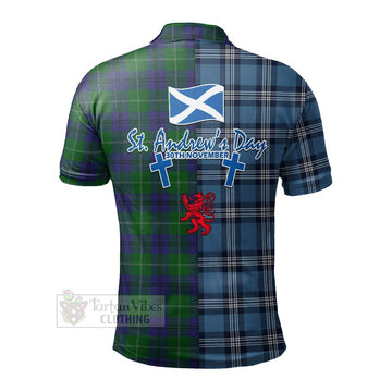 Oliphant Tartan Polo Shirt Happy St. Andrew's Day Half Tartan Style - Tartan Vibes Clothing