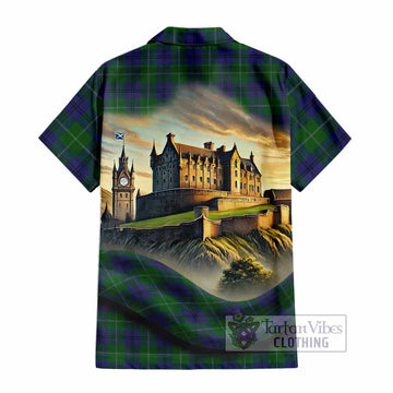 Oliphant Tartan Family Crest Hawaiian Shirt with Scottish Ancient Castle Style - Tartan Vibes Clothing