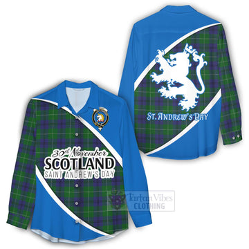 Oliphant Family Crest Tartan Women's Casual Shirt Celebrate Saint Andrew's Day in Style - Tartan Vibes Clothing