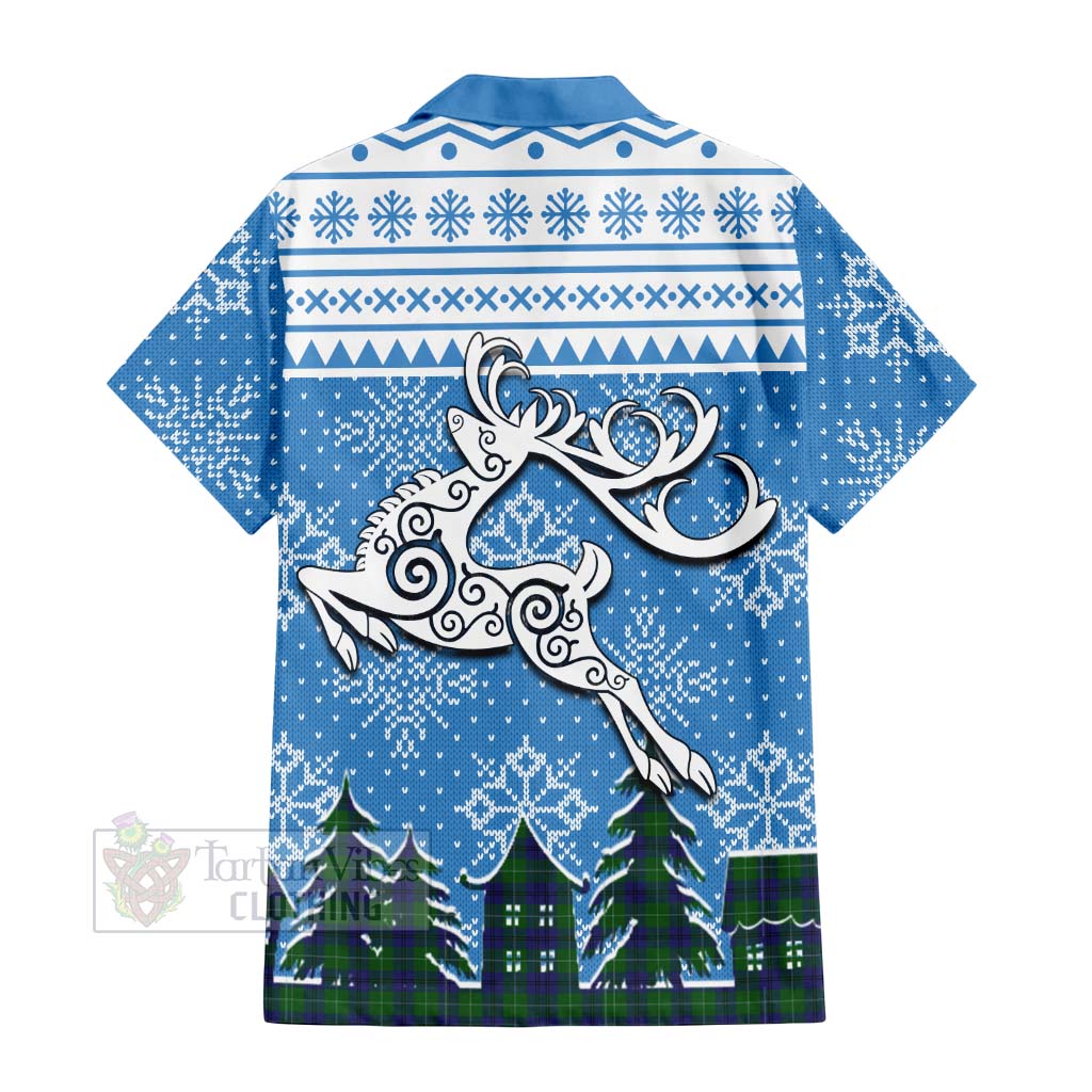 Oliphant Clan Christmas Hawaiian Shirt Celtic Reindeer Style - Tartan Vibes Clothing