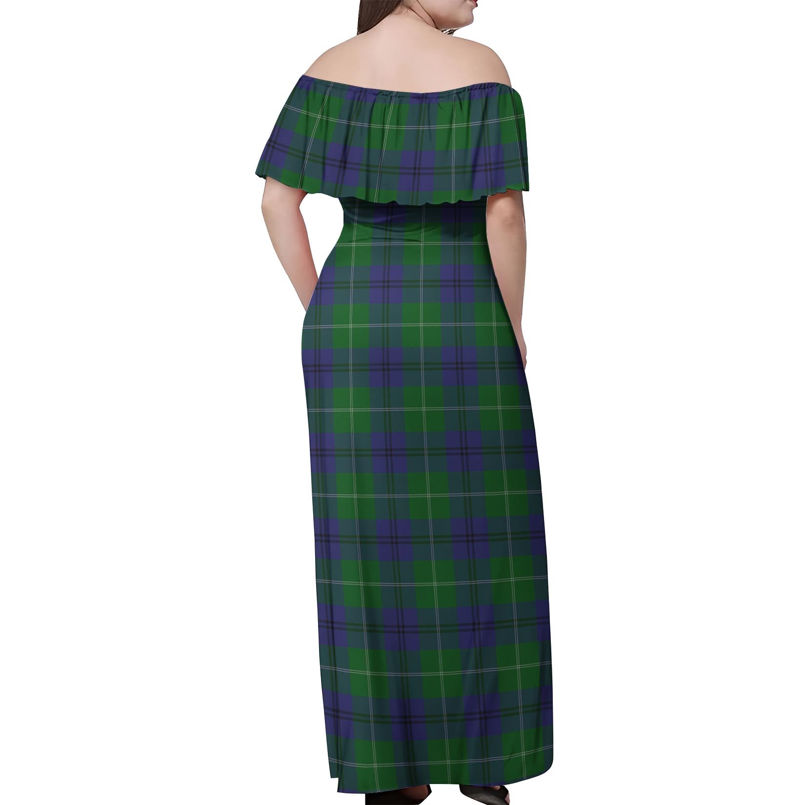 Oliphant Tartan Off Shoulder Long Dress - Tartan Vibes Clothing