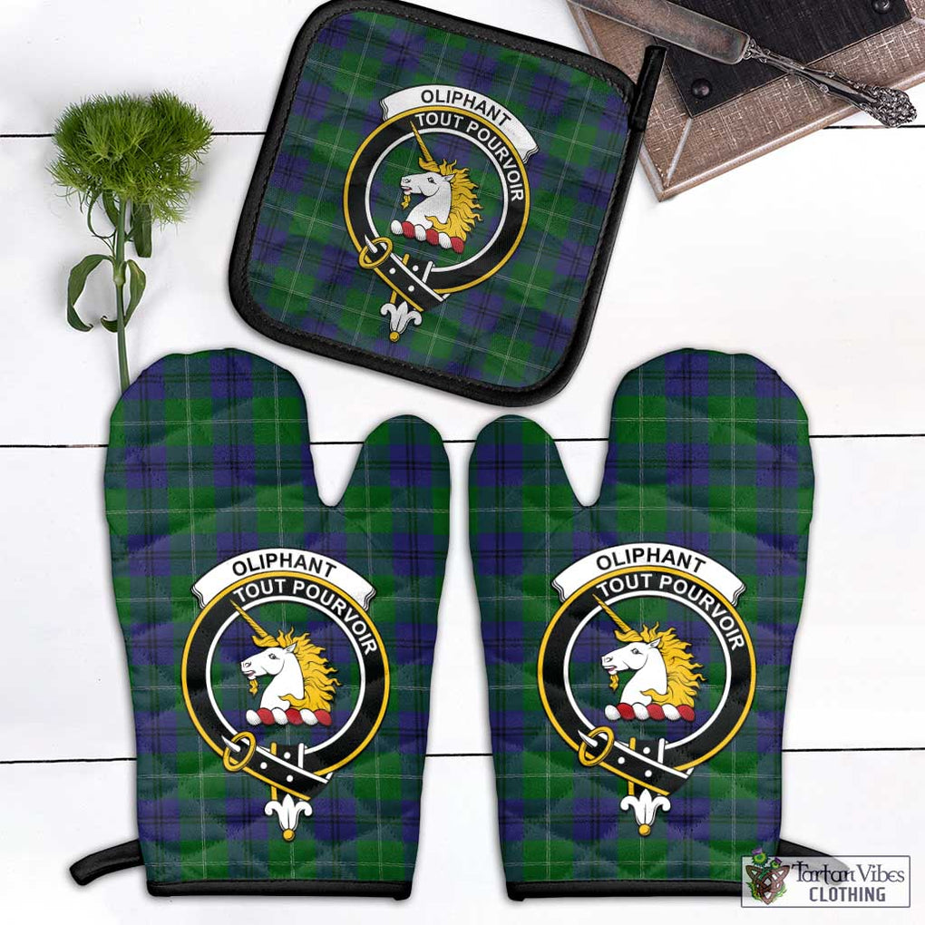 Oliphant Tartan Combo Oven Mitt & Pot-Holder with Family Crest - Tartan Vibes Clothing