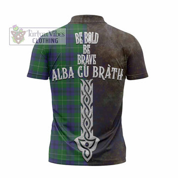 Oliphant Tartan Family Crest Zipper Polo Shirt Alba Gu Brath Be Brave Lion Ancient Style - Tartan Vibes Clothing