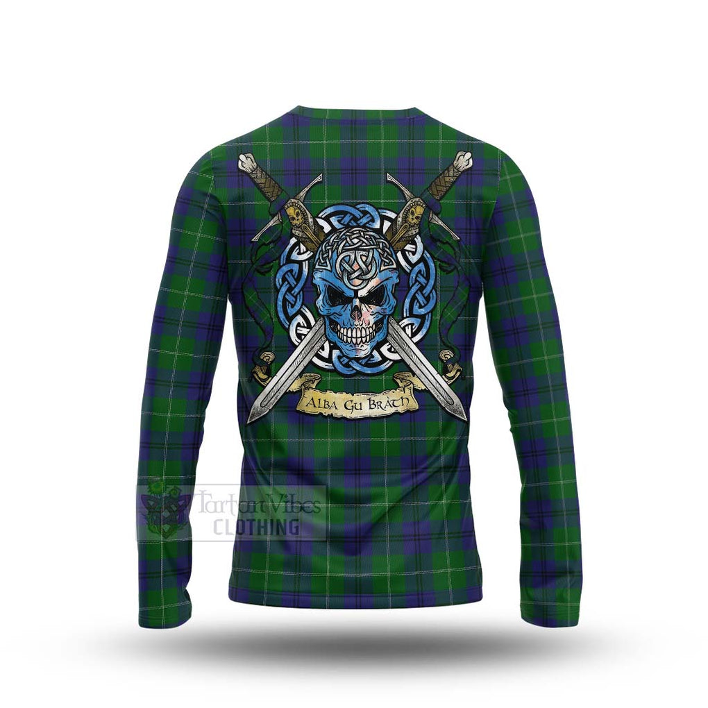 Oliphant Tartan Long Sleeve T-Shirt with Family Crest Celtic Skull Style - Tartan Vibes Clothing