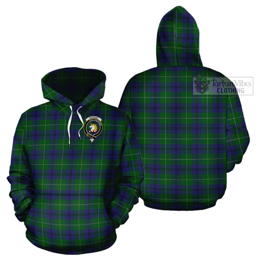 Oliphant Tartan Cotton Hoodie with Family Crest - Tartan Vibes Clothing