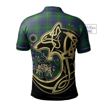 Oliphant Tartan Polo Shirt with Family Crest Celtic Wolf Style - Tartan Vibes Clothing