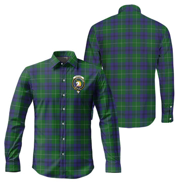 Oliphant Tartan Long Sleeve Button Up Shirt with Family Crest